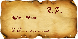 Nyári Péter névjegykártya